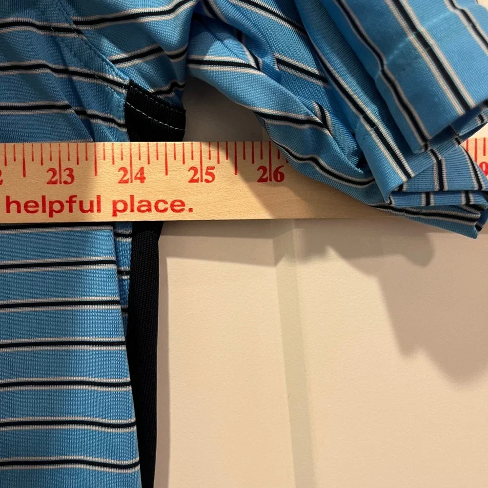 Adidas ClimaCool Mens XL Blue Striped Golf Polo Shirt Short Sleeve RN 88387